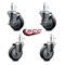 Service Caster 4'' Thermo Rubber Wheel Swivel 7/16'' Grip Ring Stem Caster Set 2 Brake, 4PK SCC-GR20S414-TPRB-TLB-716138-2-S-2 - alternate 4